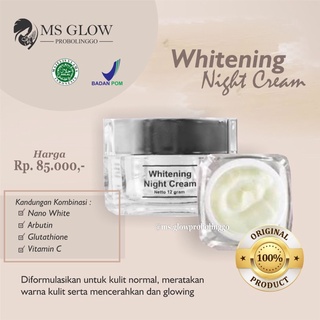 Jual Whitening Night Cream Ms Glow Cream Malam Whitening Indonesia Shopee Indonesia