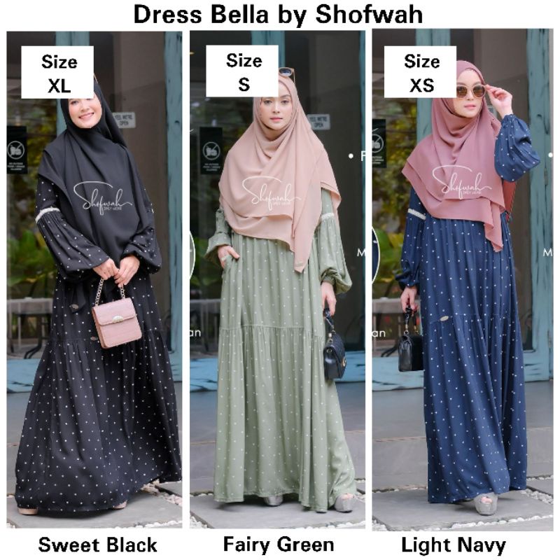 Dress Bella -Hanya Dress- Gamis Pesta Syari Cantik by Shofwah