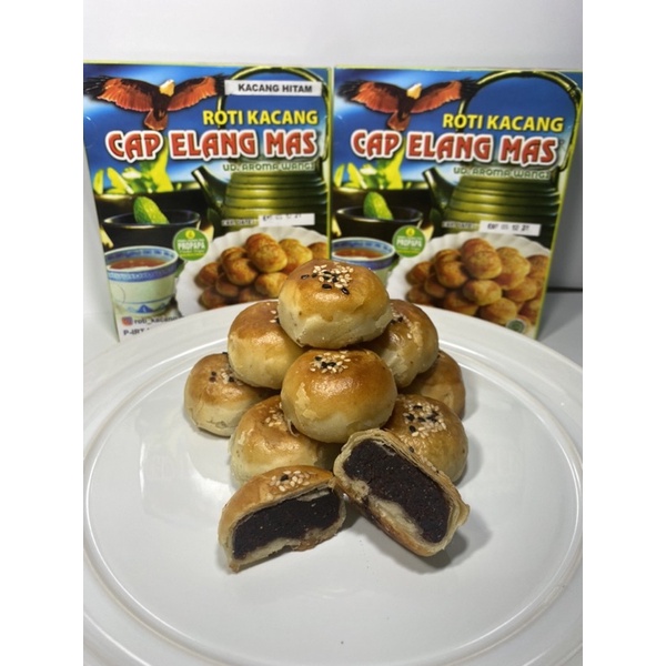 

Roti kacang cap elang mas isi 21 pcs rasa KACANG HITAM/MERAH