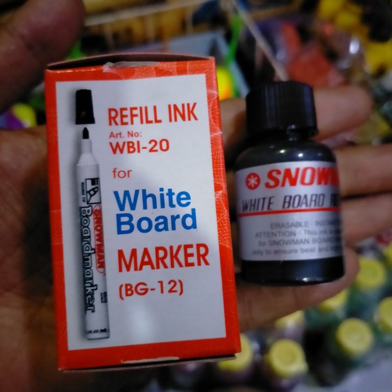 

1 BOTOL 31 GRAM REFILL WHITE BOARD MARKER SNOWMAN / REVIL INK MARKER