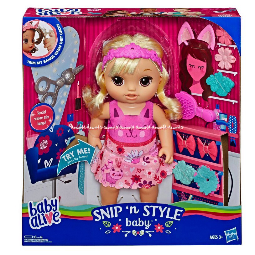 Baby Alive Snip N Style Baby Mainan Boneka BebyAlive Gunting Rambut