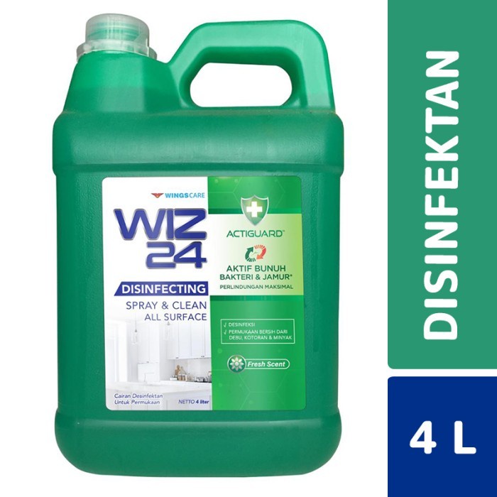 ⭐BAYAR DI TEMPAT⭐ Wiz24 Spray & Disinfectant Fresh Scent 4 Liter