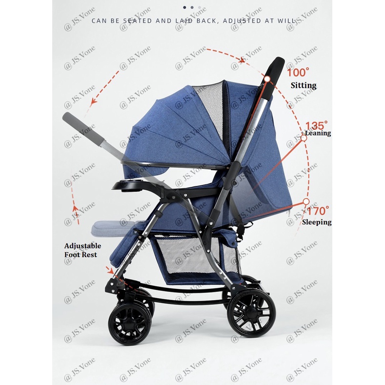 Kereta Dorong Bayi Ayun Handle Dua Arah / Stroller Ayunan Nevi Baby Reversible 2 Arah