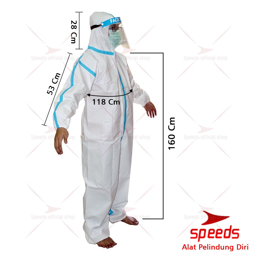 SPEEDS Baju APD / Baju Hazmat Cover Mask Bagi Tenaga Medis Untuk Corona