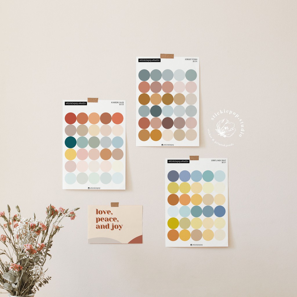 

[Stickiepop] Colour Mood Sticker | Basic Round Dot Korean Style | Study Planner Bullet Journal Notebook Wall Decor