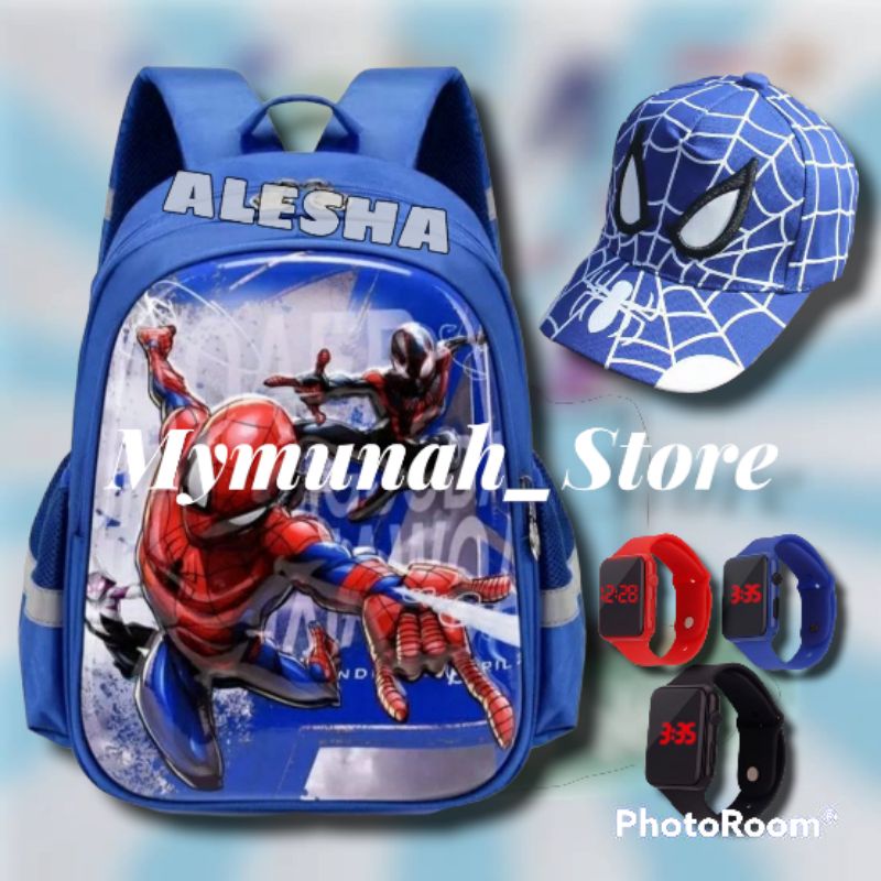 Tas Ransel Sekolah Anak Laki-laki Karakter Spider-Man Dan Superhero Murah