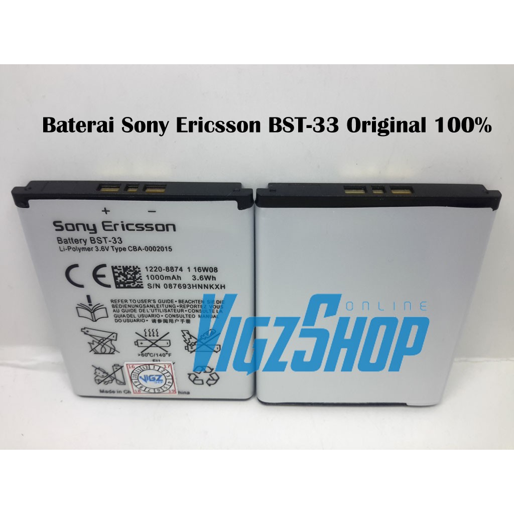 Baterai Sony Ericsson BST-33 BST33 Original 100%