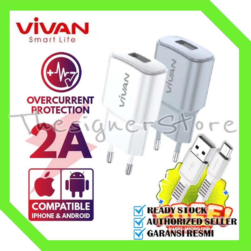 Charger VIVAN Power Oval 2 Original 2A Quick Charging Fast Charging - Garansi Resmi 1 Tahun