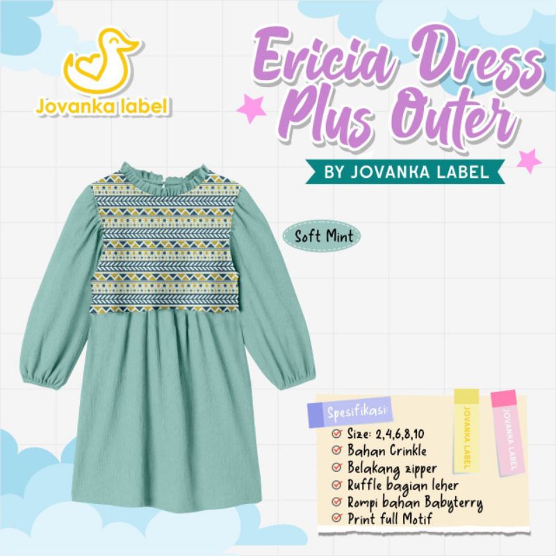 ‼️ READY ‼️ 2-10T EXCLUSIVE COLLETION ERICIA DRESS+OUTER JOVANKA LABEL