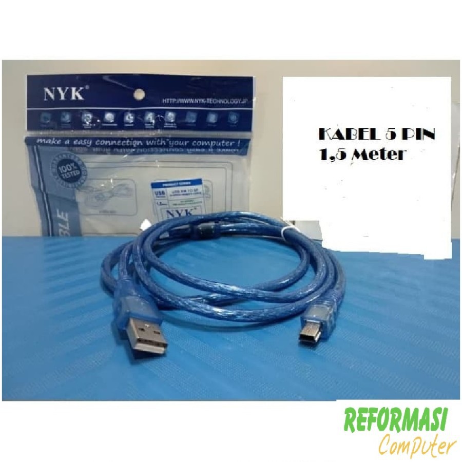 KABEL DATA USB 2.0 To MINI USB 5 Pin Panjang 1.5 Meter