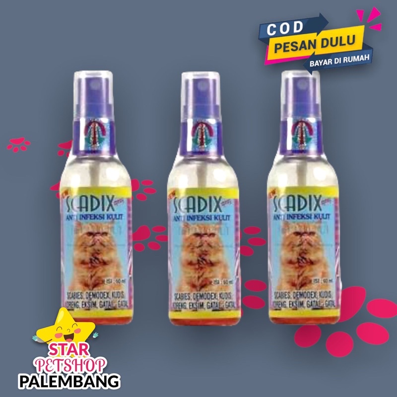 Obat Scabies Kucing Scadix Spray 60ml Free Packing Bubble