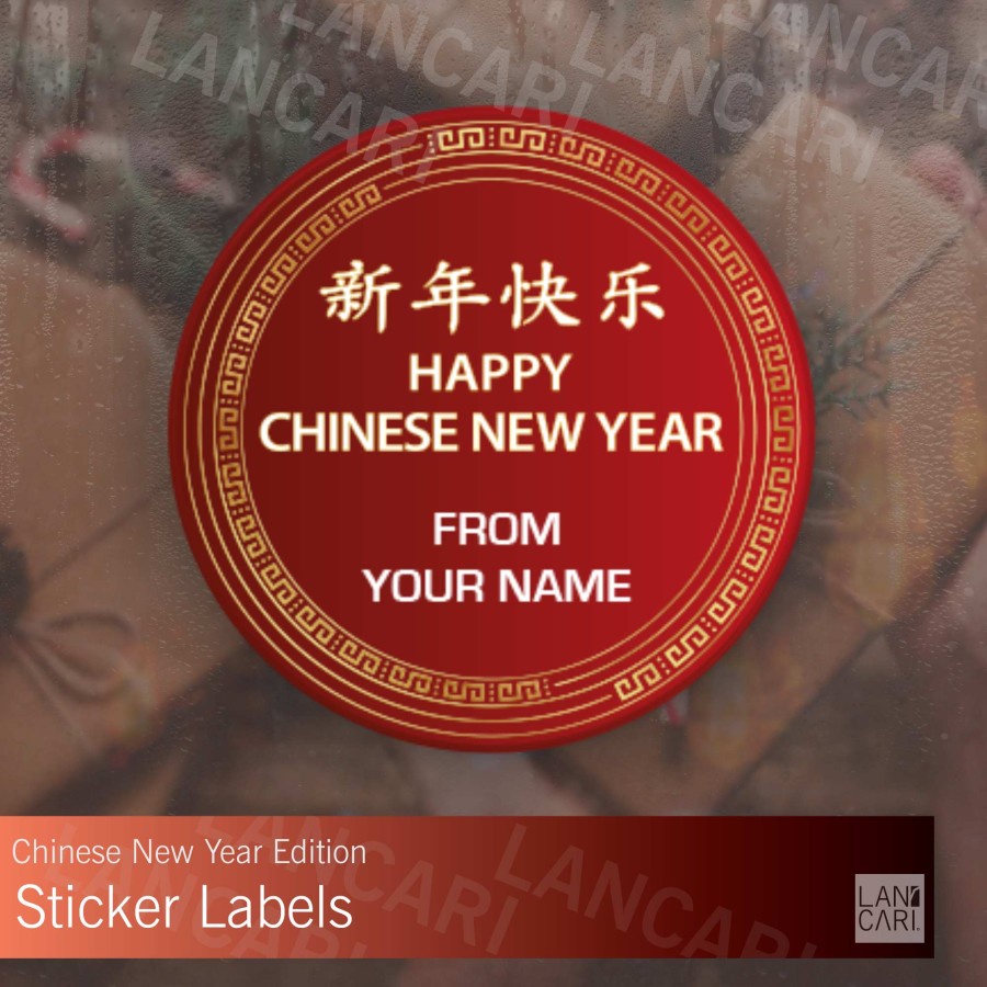 

Stiker Label Happy Chinese new year custom imlek tahun baru Stickers