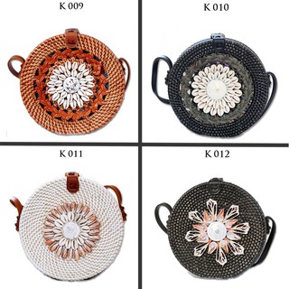 The Ziel Tas Rotan Kerang Motif Terbaru Size 20cm Warna