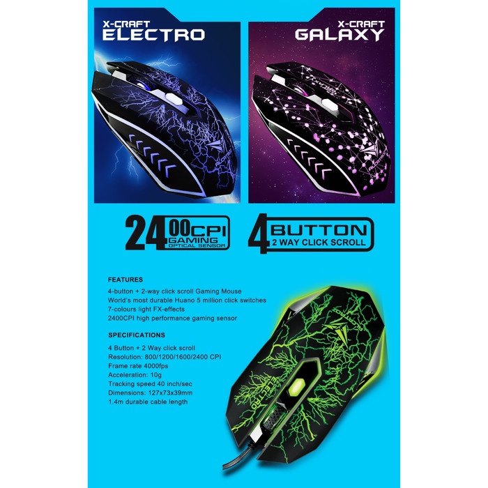 Alcatroz Gaming Mouse X-Craft Classic Galaxy