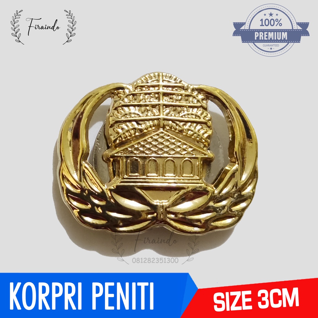 PIN KORPRI PENITI PNS ASN Bros Wing Badge Bet Lencana Name Tag COR Kuningan TEBAL ORIGINAL 3M Size 3