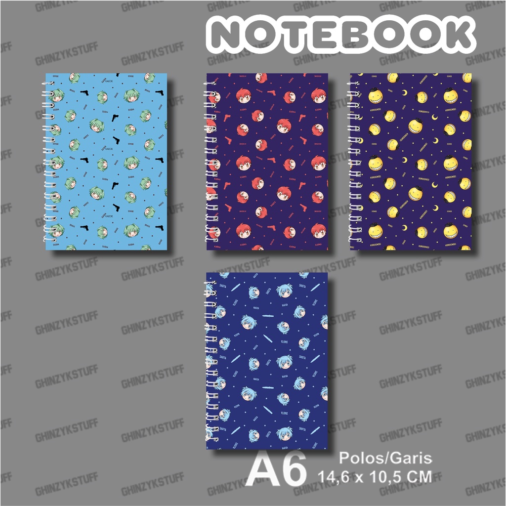 

Notebook Anime Ukuran A6 10,5 cm x 14,8 cm Assassination Classroom Pattern YOTAKUSHOP