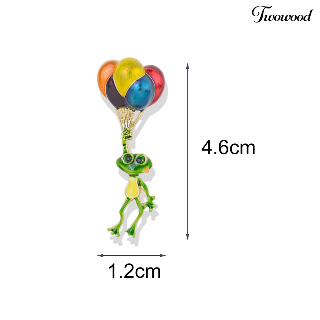 Twowood Brooch Pin Colorful Balloons Frog Cute Jewelry Long Lasting All Match Brooch Birthday Gifts