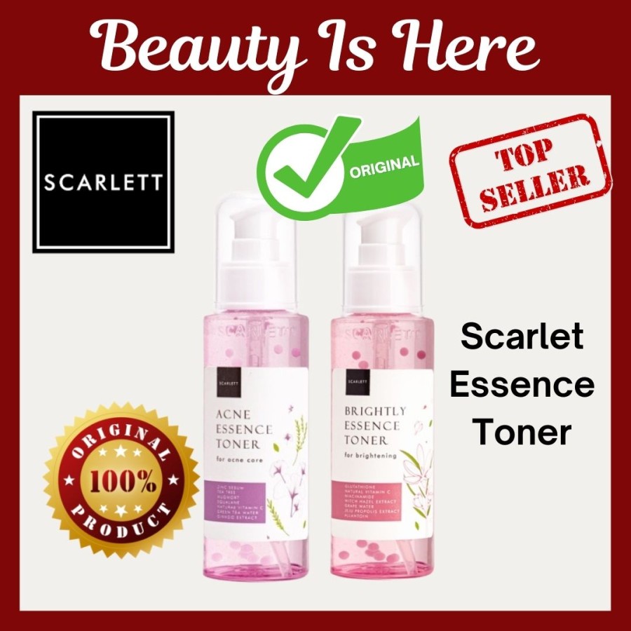 [ Toner Wajah ] Scarlett Whitening Brightly Essence &amp; Acne Essence Toner