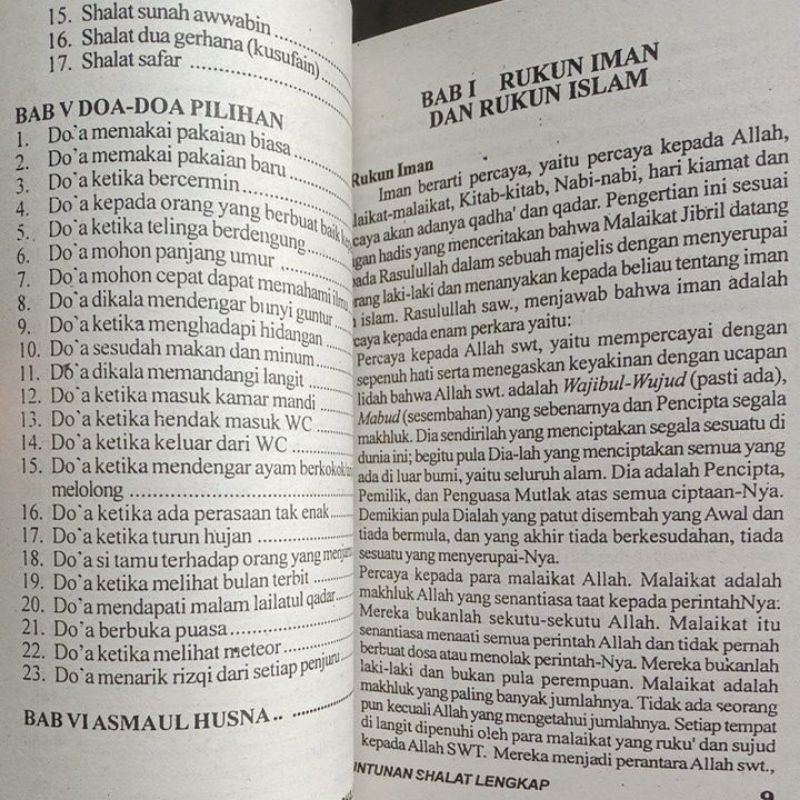 Buku Tuntunan Shalat Lengkap disertai Asmaul Husna Dzikir dan Wirid