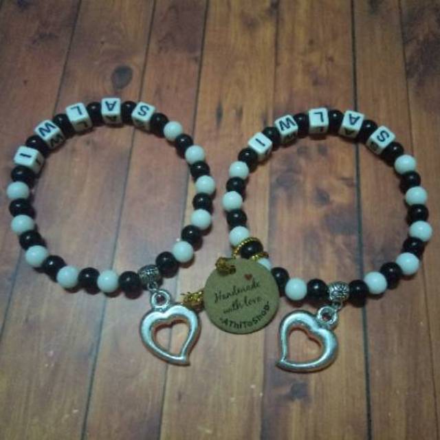 AThiToShop Gelang Couple Nama Bebas Pilih Huruf (maximum 6 huruf per gelang)