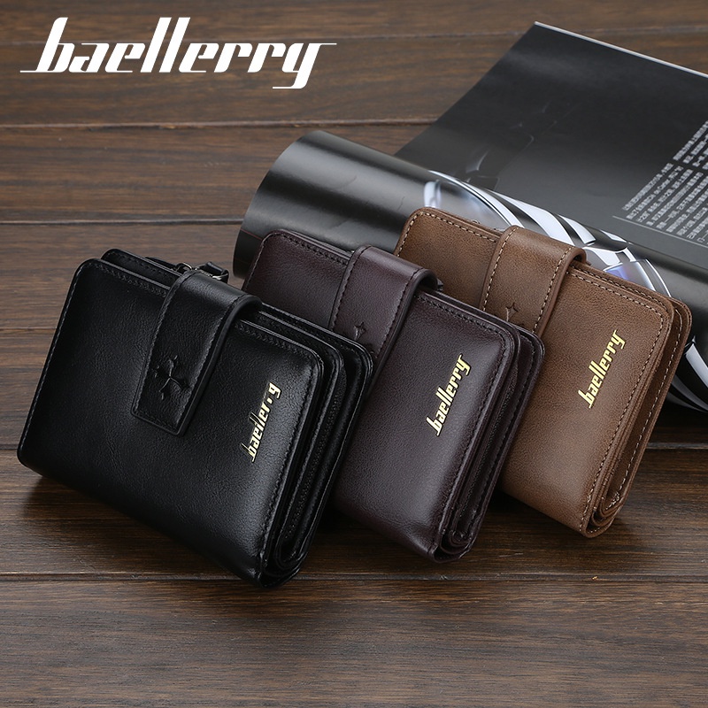 ORIGINAL BAELLERRY D9155 DOMPET LIPAT DENGAN SLETING BAHAN KULIT PU HIGH GRADE