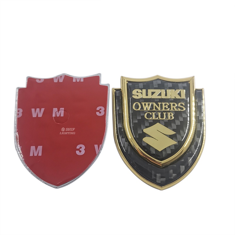 1pc Stiker Emblem Logo SUZUKI Owners Club Bahan Metal Carbon Fiber Untuk Mobil SUZUKI