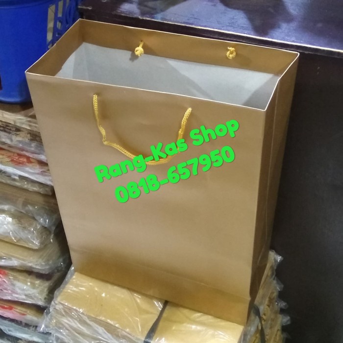 

(TERLARIS) Paperbag GOLD JUMBO Besar Tebal Eksklusif Duplex