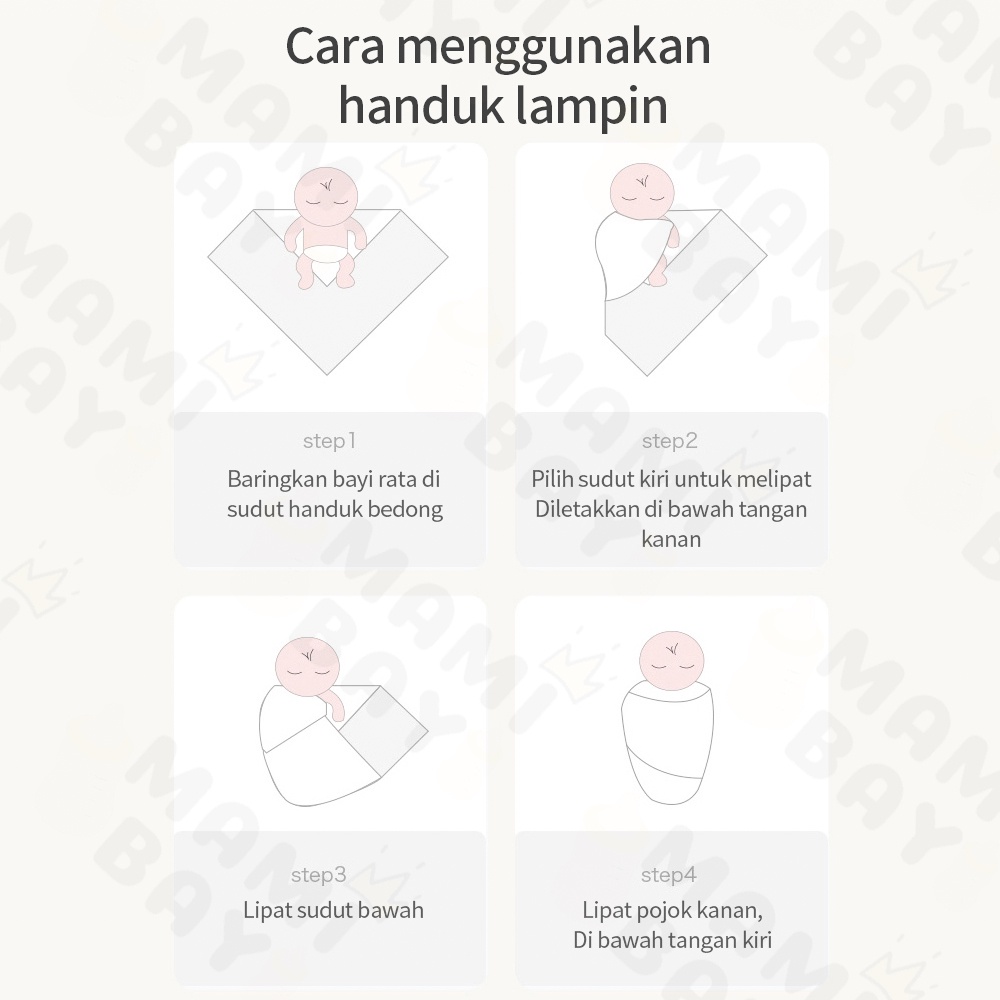 Mamibayi Muslin swaddle untuk bayi kain bedong selimut bayi motif lucu