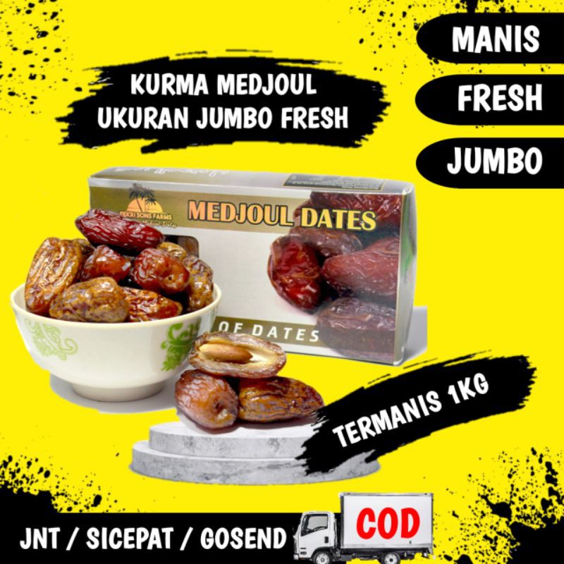 

Kurma MEDJOL MEDJOOL 1KG 1 kg Original / Kurma BERKUALITAS ukuran Jumbo Besar Fresh asli Palestina