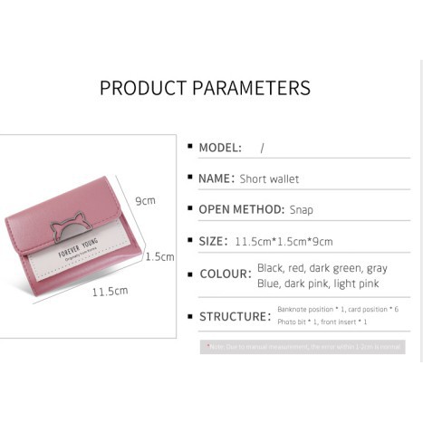 DOMPET LIPAT PENDEK DOMPET WANITA IMPOR LUCU DOMPET KOREA