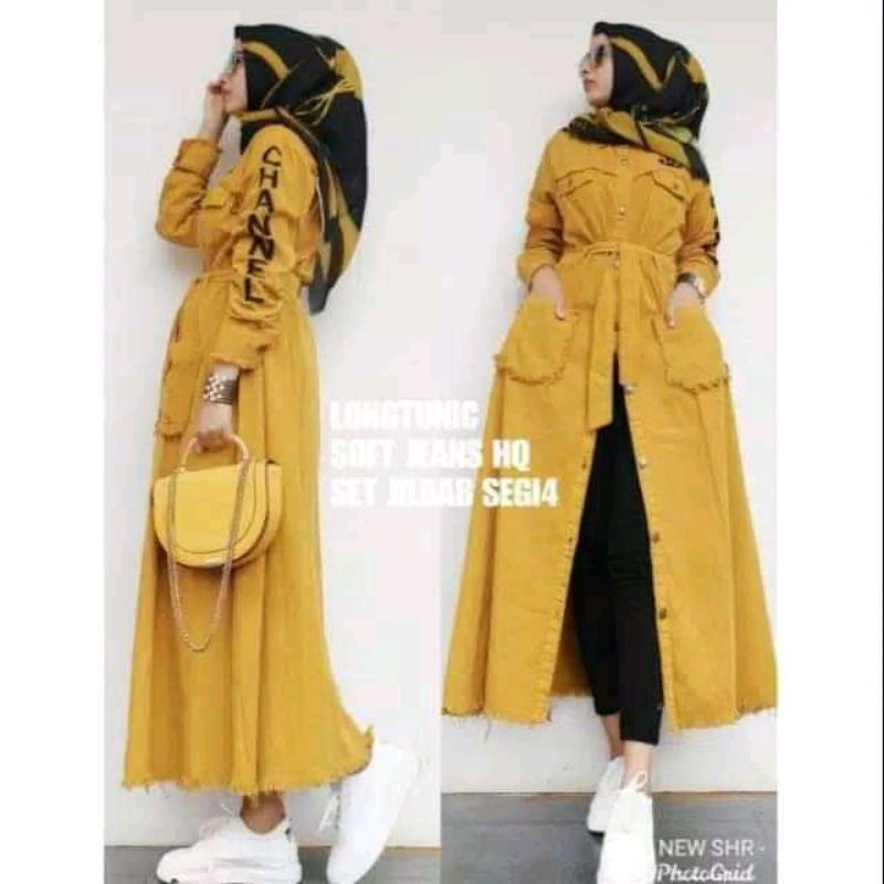 LONG TUNIK JEANS CHANEL / TUNIK WANITA
