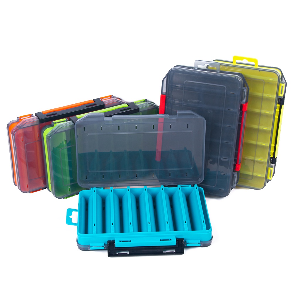 HENGJIA Box 14 compartments Fishing Accessories lure Hook Boxes storage Double Sided High Strength Fishing Tackle Box