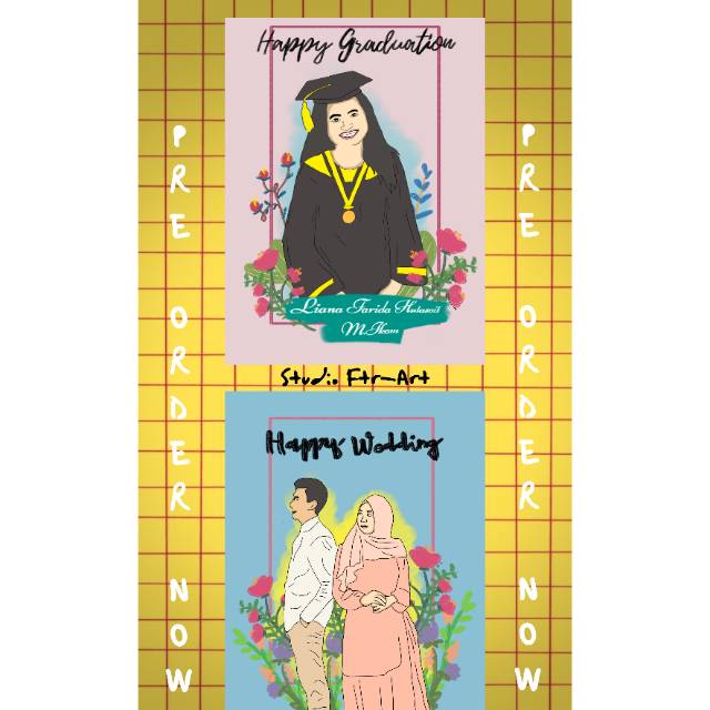 

Lukis wajah/vector cocok untuk hadiah pernikahan, ulangtahun
