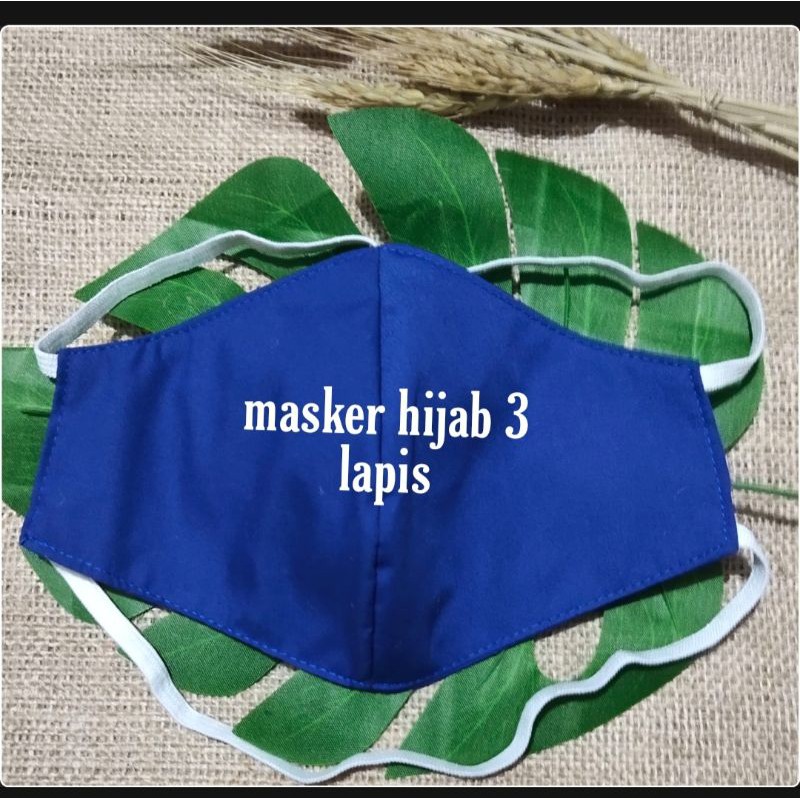 masker hijab premium 3 lapis bahan katun premium