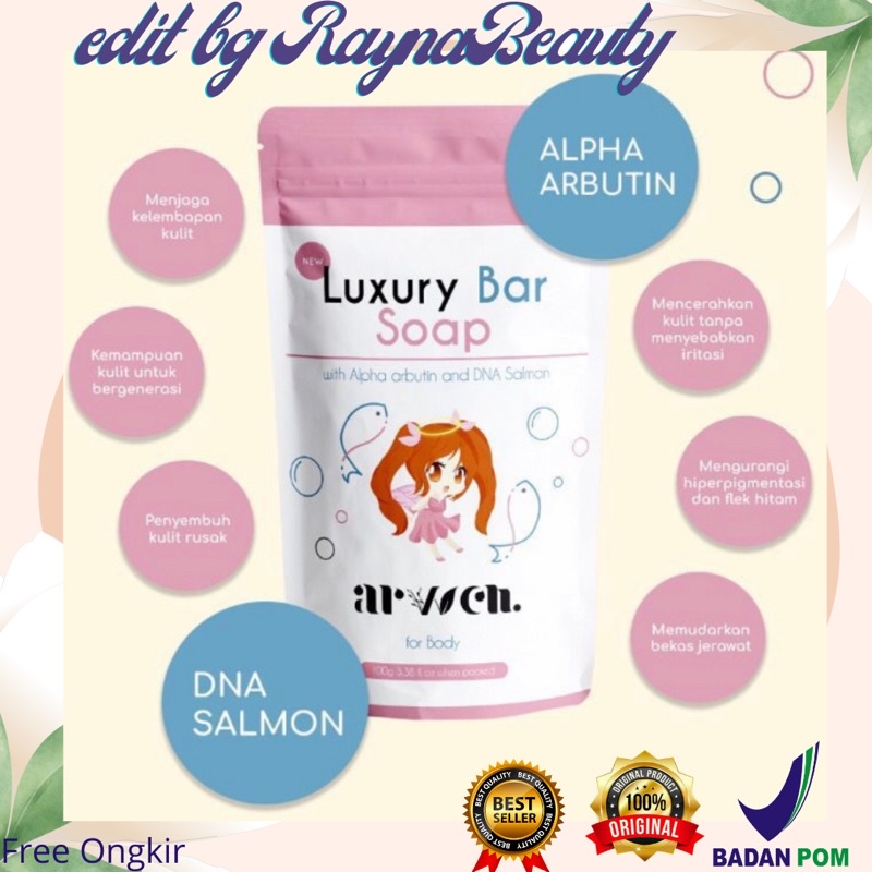 ARVVEN LUXURY BAR SHOAP Ori100%✅ Arven Soap, Whitening Soap, Sabun Pemutih