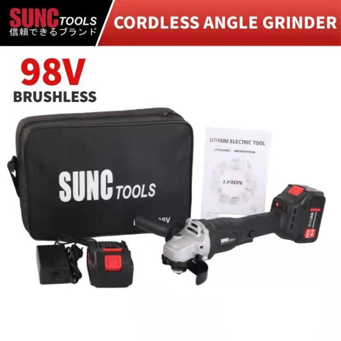 Cordless Angle Grinder Brushless Mesin Gerinda SUNC TOOLS 98Vf