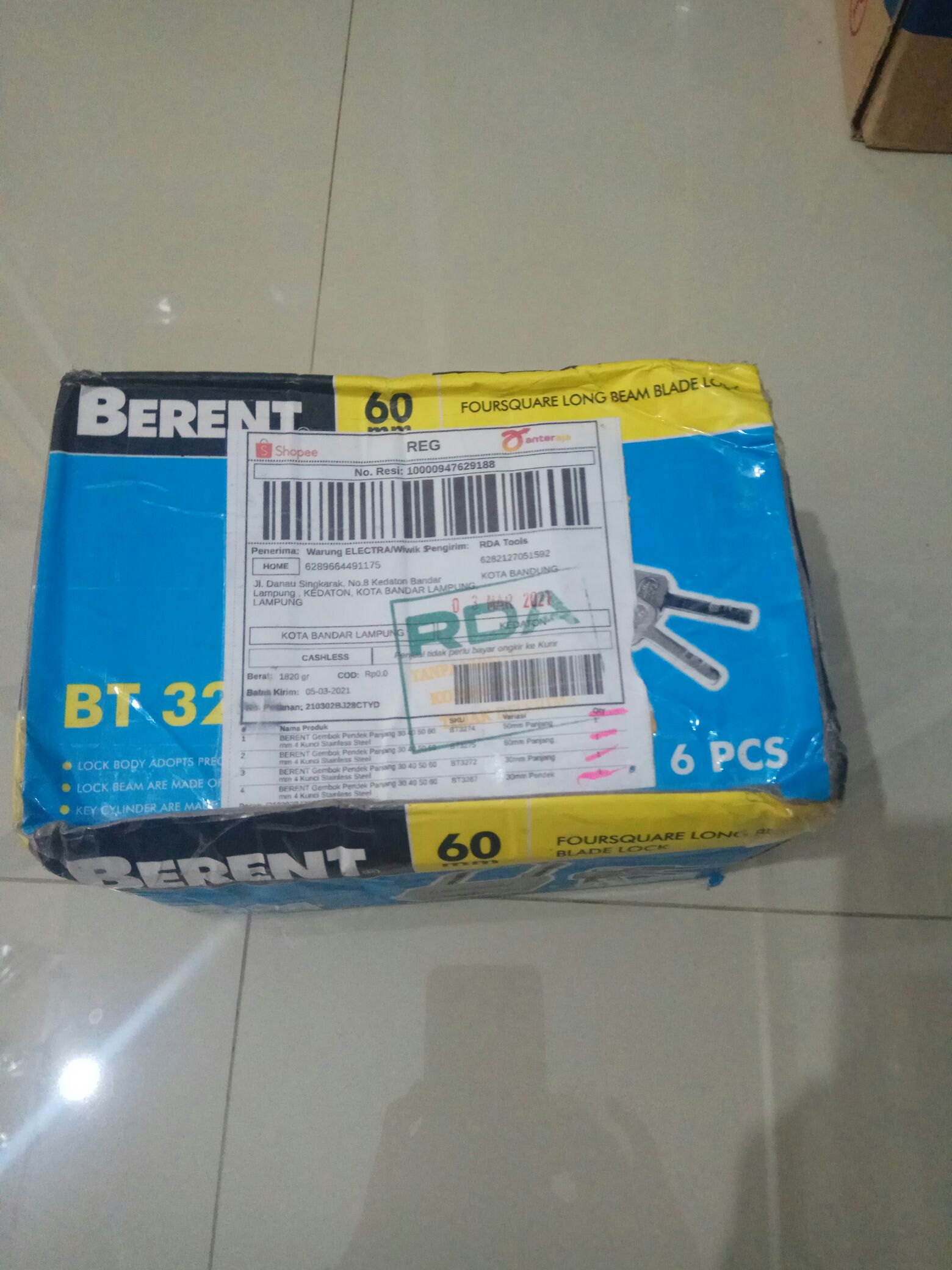 Berent Gembok Pendek Panjang 30 40 50 60 Mm 4 Kunci Stainless Steel