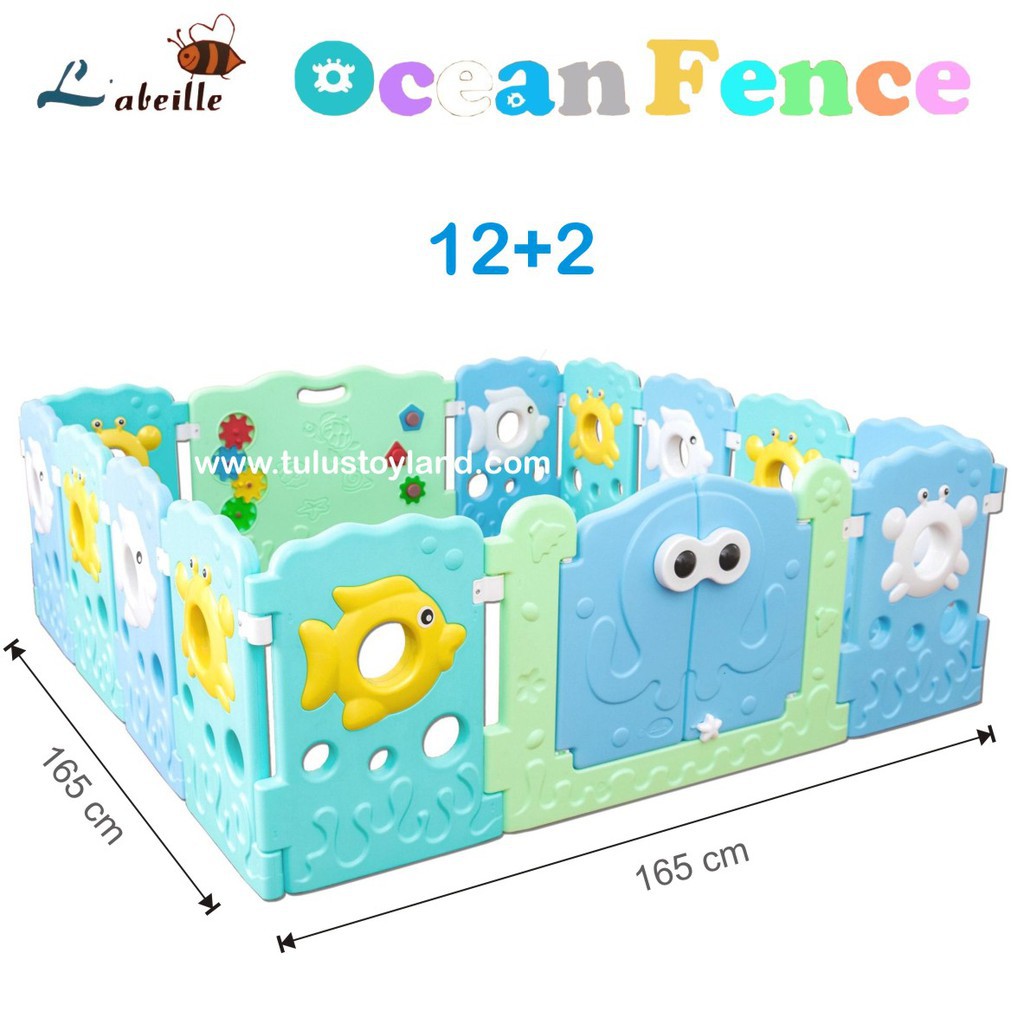 Makassar - Pagar Bayi Labeille Ocean Fence 12 Plus 2 Pagar Bermain Pengaman Anak Playard Playpen