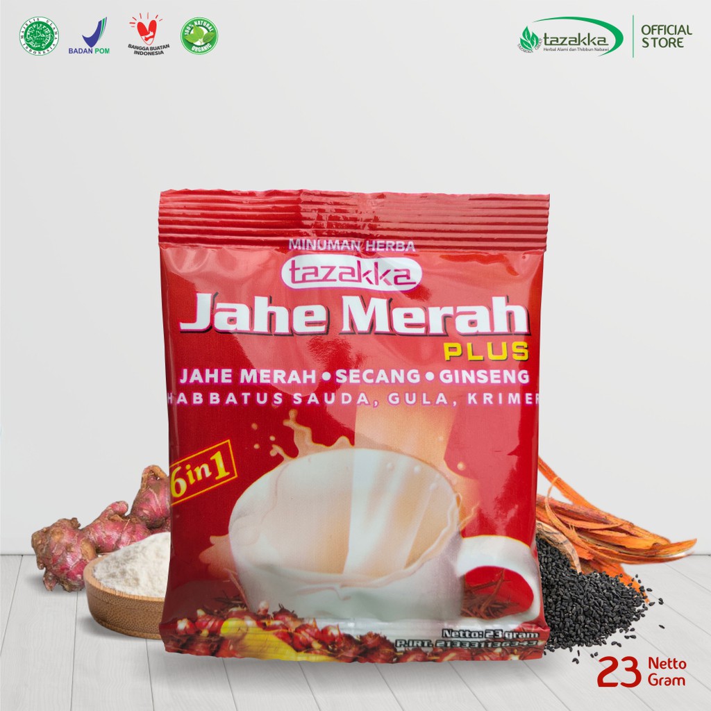 

Jahe Merah Serbuk Minuman Plus Creamer Sachet Renceng Wedang Uwuh Penghangat Badan 6in1