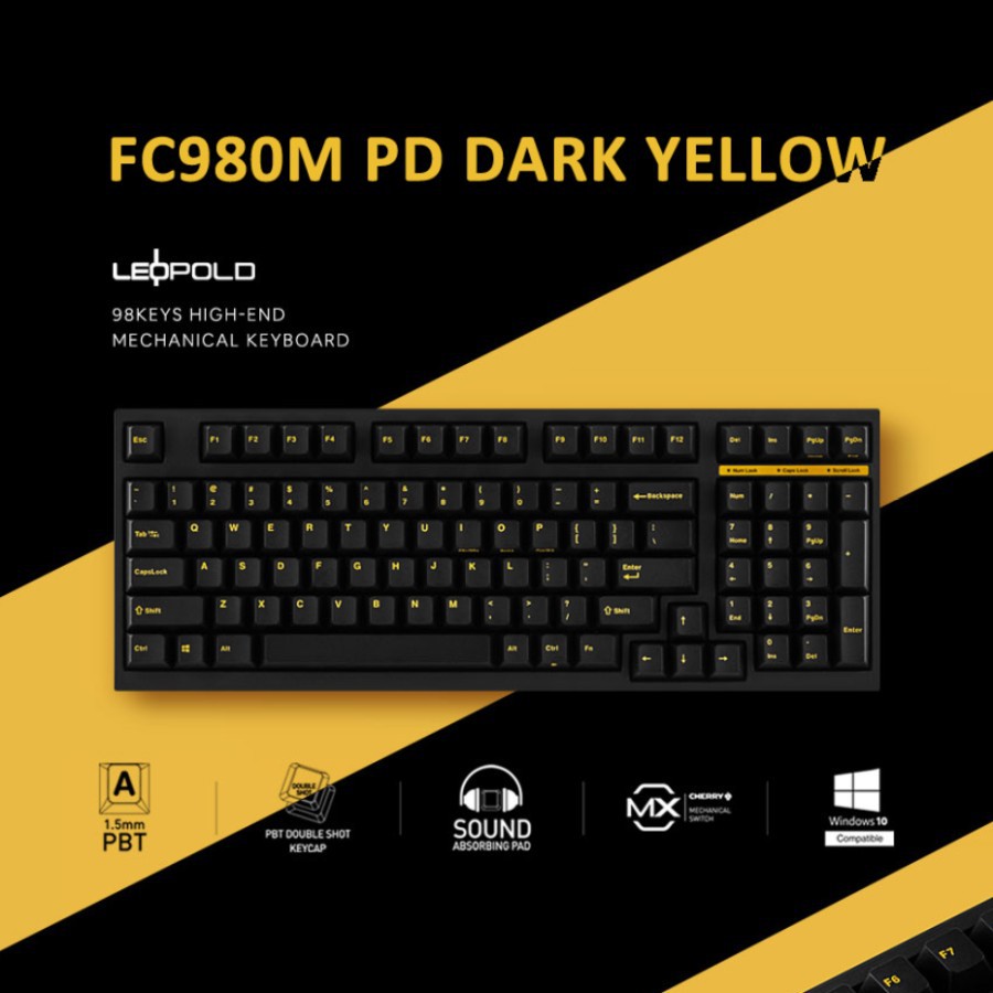 LEOPOLD FC980M PD DARK YELLOW CHERRY MX SILENT - FC980MS/EGGYPD