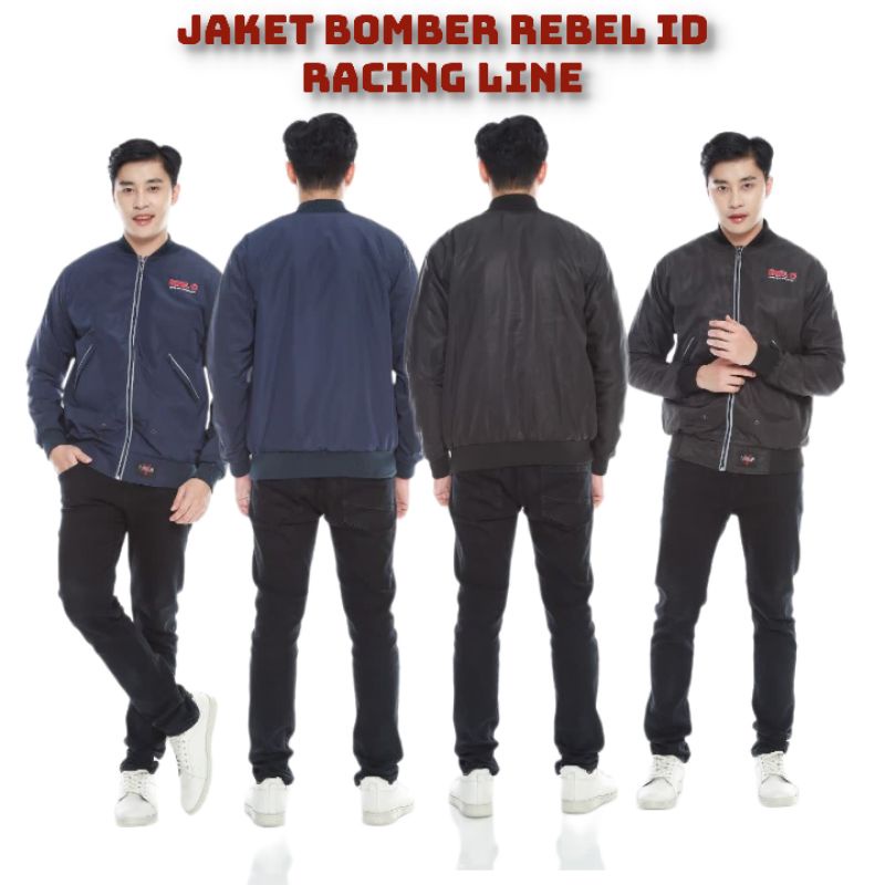 Fashion Pria-Outwear Pria-Jaket Bomber Racing Line Rebel ID