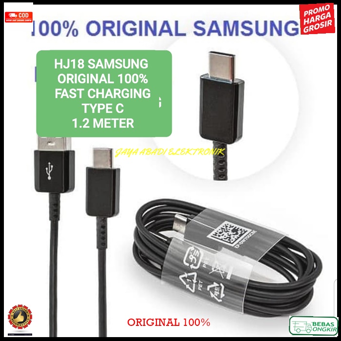 J19 SAMSUNG ORIGINAL KABEL DATA USB TYPE C TIPE C CABLE SUPER FAST CHARGING ANDOIT MULTI J19 SAMSUNG