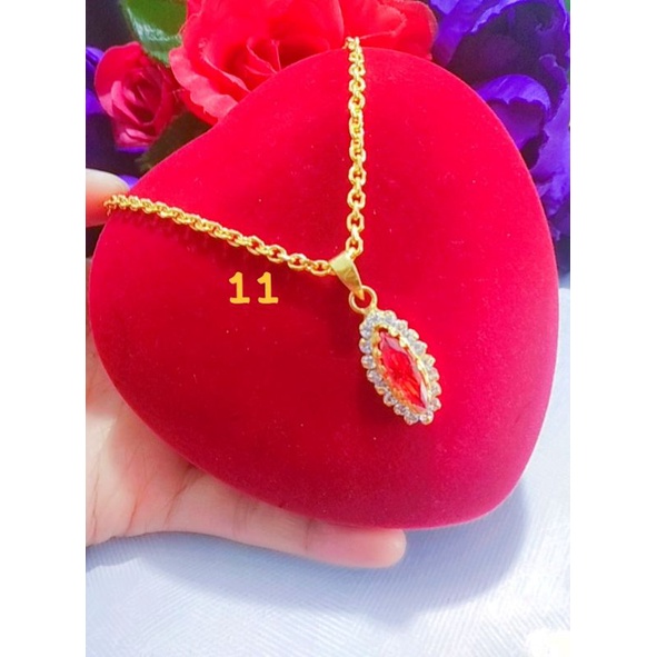 Kalung + liontin lapis emas 24karat