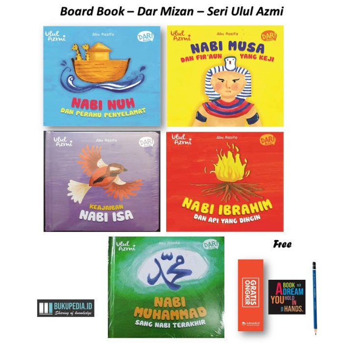 

[GRATIS ONGKIR] BUKU ANAK DAR MIZAN - BOARD BOOK NABI ULUL AZMI - LENGKAP BONUS PENSIL TERJAMIN