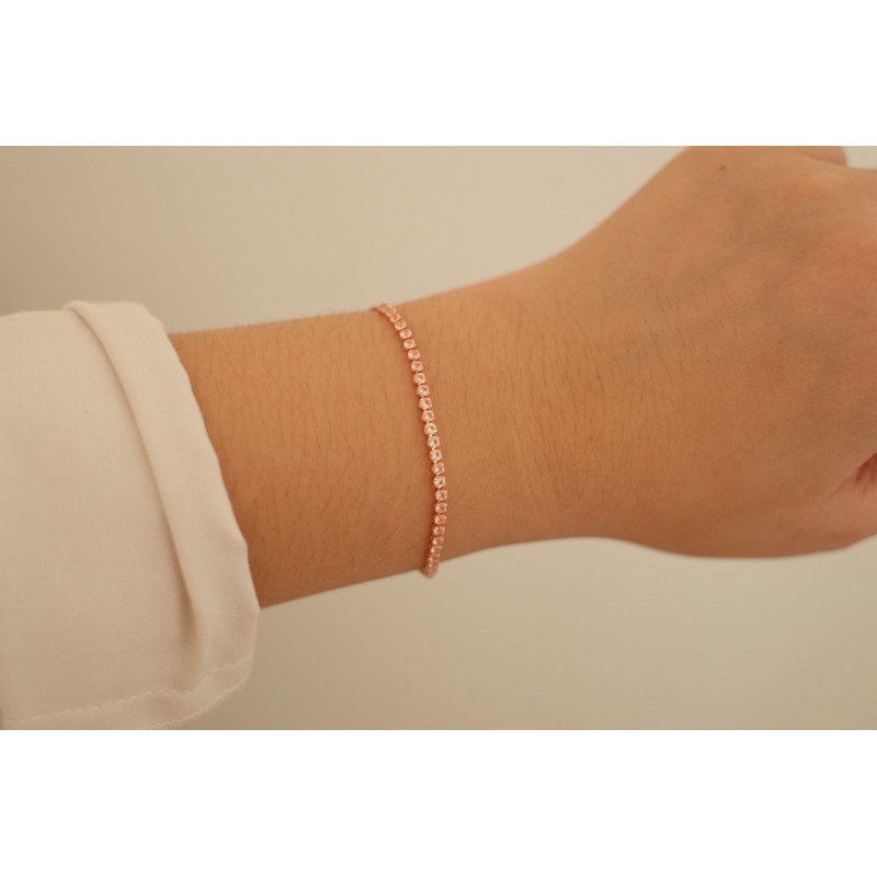 Ark.co - Marella tennis bracelet (3 Bars,gold,rosegold, gold multi) gelang permata simple minimalis