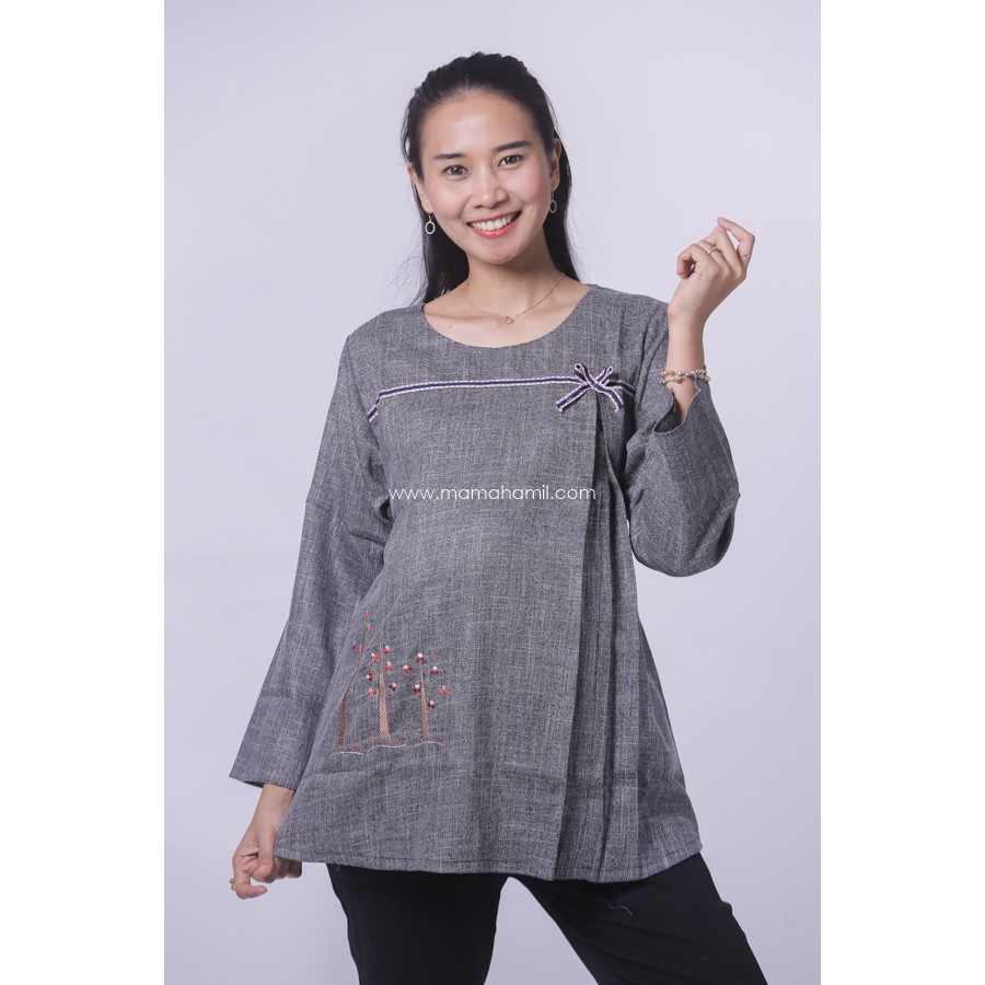 Mama Hamil Baju Hamil Blouse Atasan Muslim Ibu Hamil Menyusui Kerja Aliya Blouse Murah Modis Sj 382 Shopee Indonesia