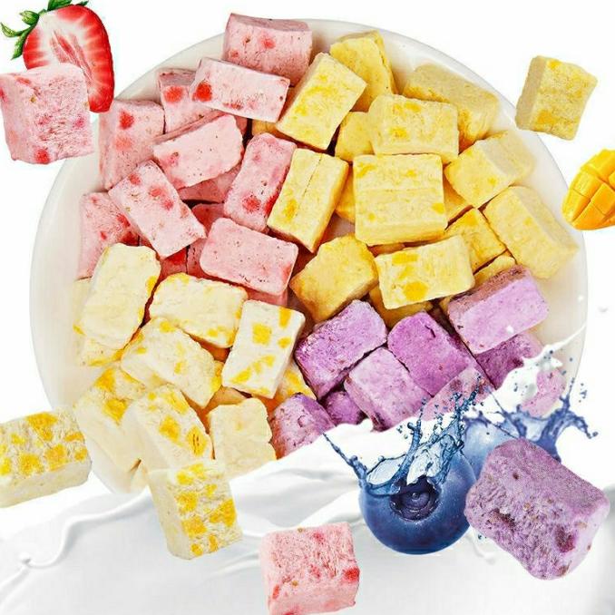 

Yogurt Cube / Freeze Dried Yogurt / Cemilan Yogurt 250gr