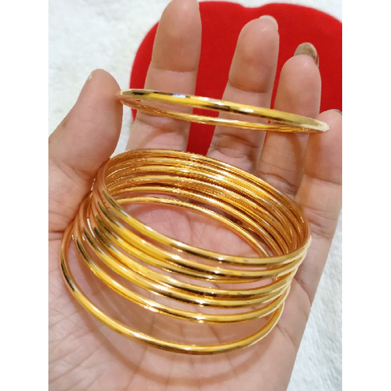 GELANG KERONCONG POLOS ( PERAK 925 ) LAPIS EMAS 24K ISI 3 Rp. 228.000