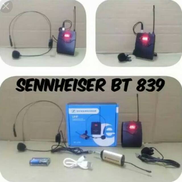 Mic Wireless Sennheiser Bt839 / Bt 839 Headset + jepit
