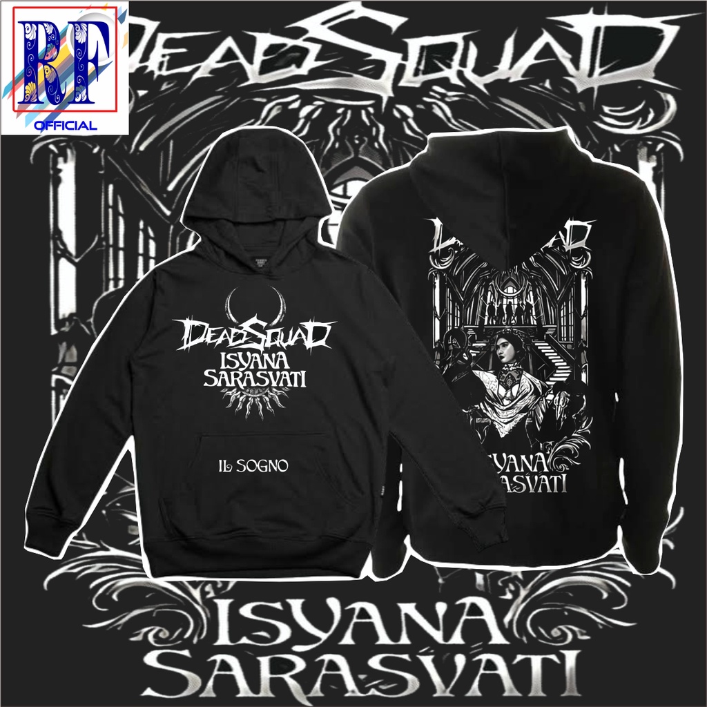 Jaket Hoodie DEADSQUAD X ISYANA SARASWATI zipper musik rock jacket hitam polos sweater sweatShirt ka